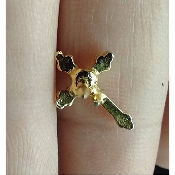 Vintage Christmas Tree Brooch & Holiday Pins Lot Red Green Rhinestone Gold Tone - Picture 11 of 13